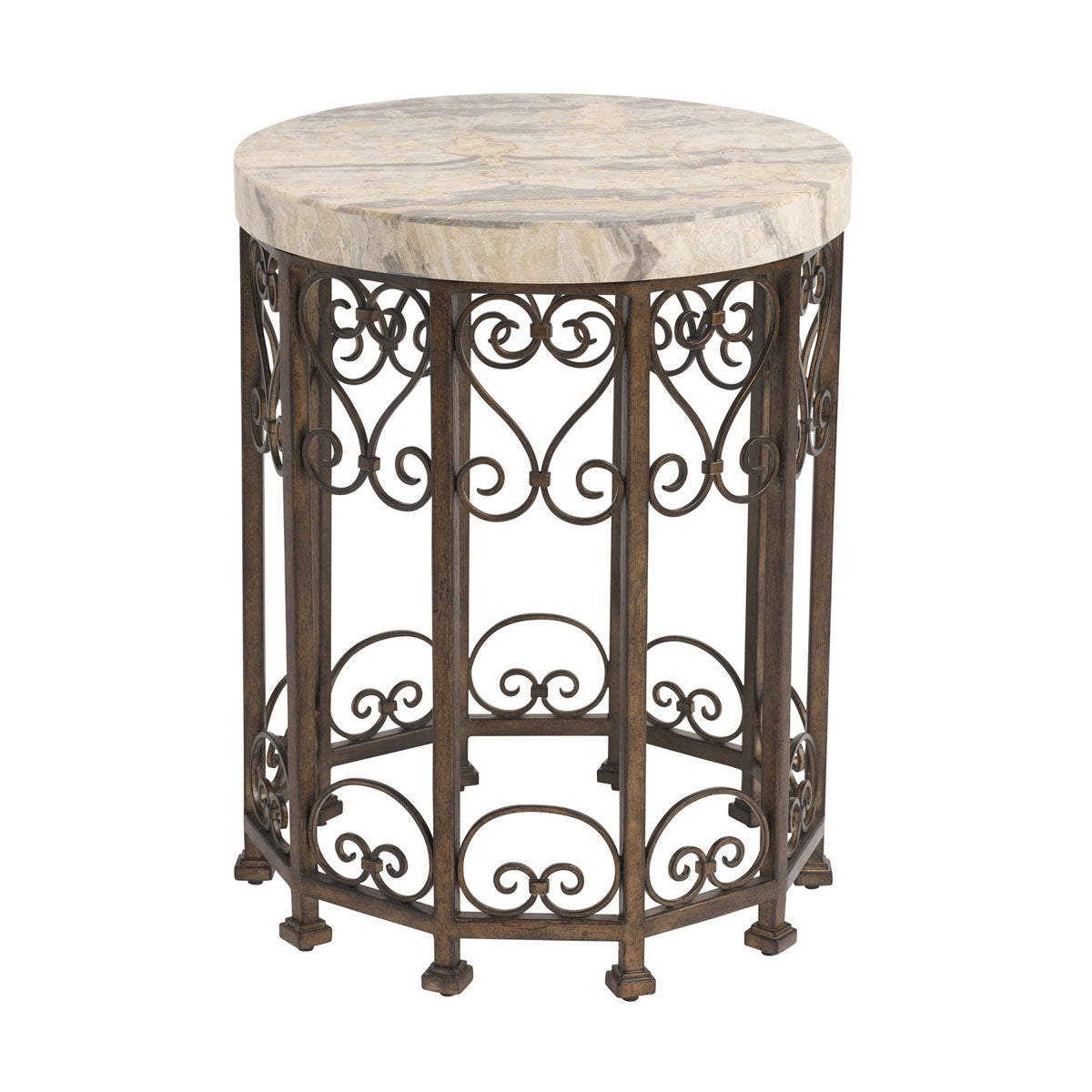 LOWERY ROUND METAL ACCENT TABLE