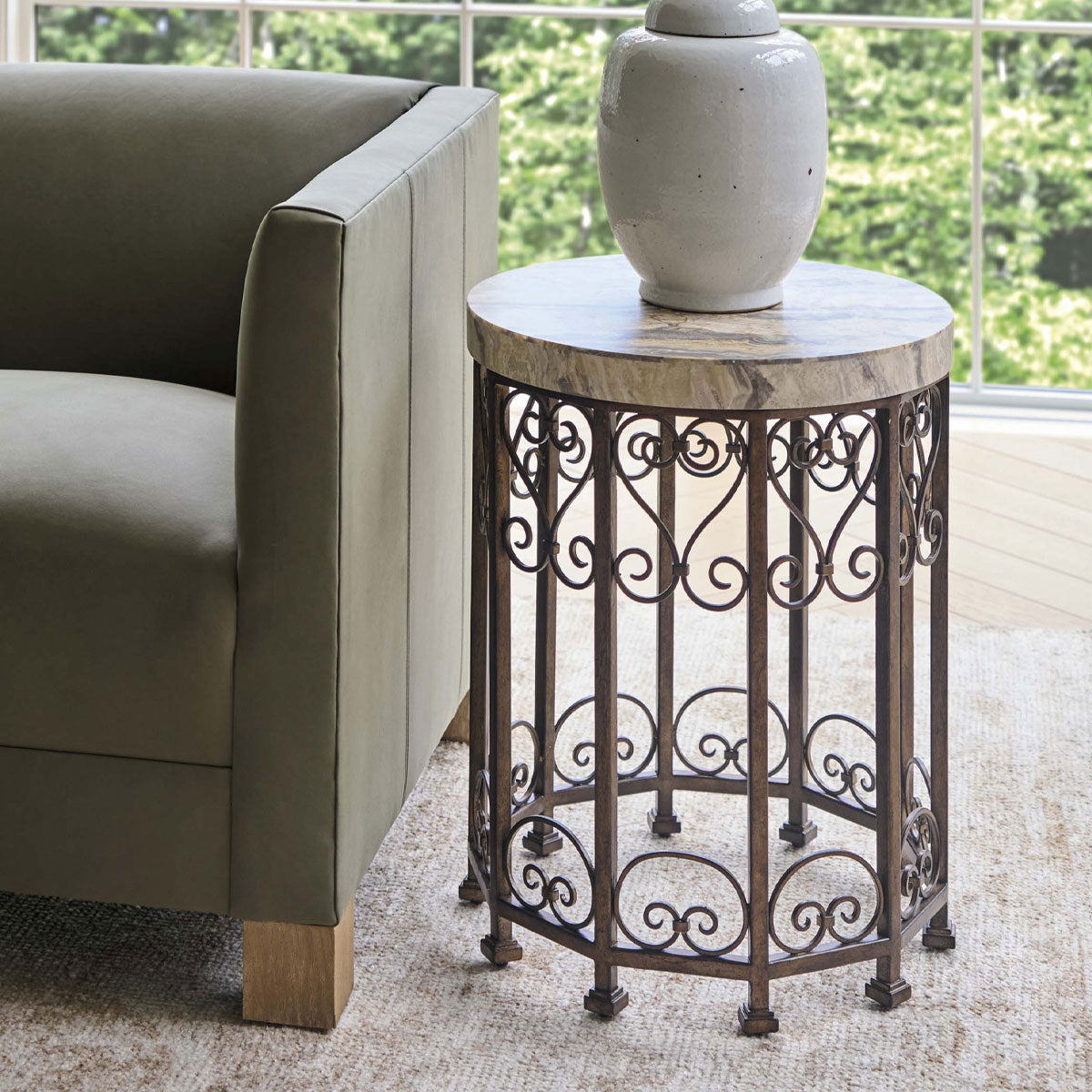 LOWERY ROUND METAL ACCENT TABLE