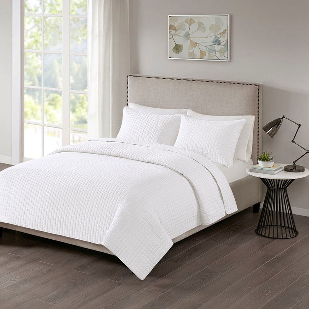 Otto 3 Pc Quilt Set White Queen