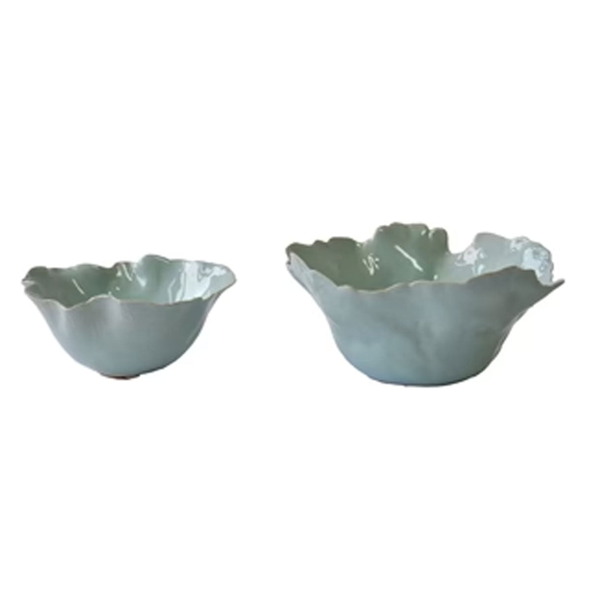 S 2 Antigua Blue Ruffle Bowls