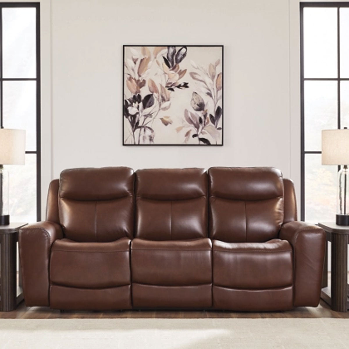 Next Move Mahog Power Headrest Sofa