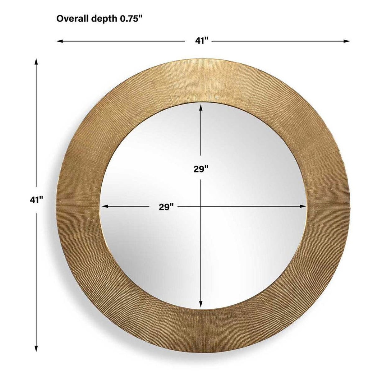 Tano 41" Round Antq Gold Mirror