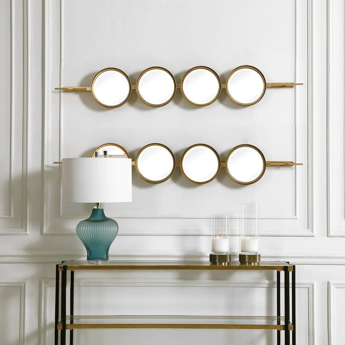 Gold Frame Button Mirror