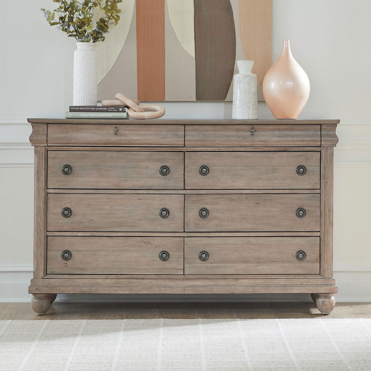 RUSTIC TRAD 8 DRW DRESSER