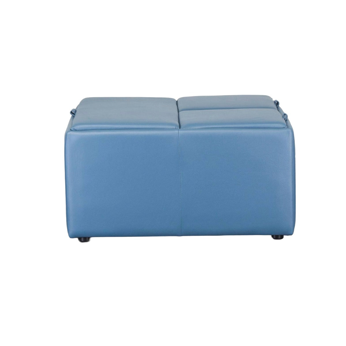 MINGLE SQ MED OTT W/WOOD TOP