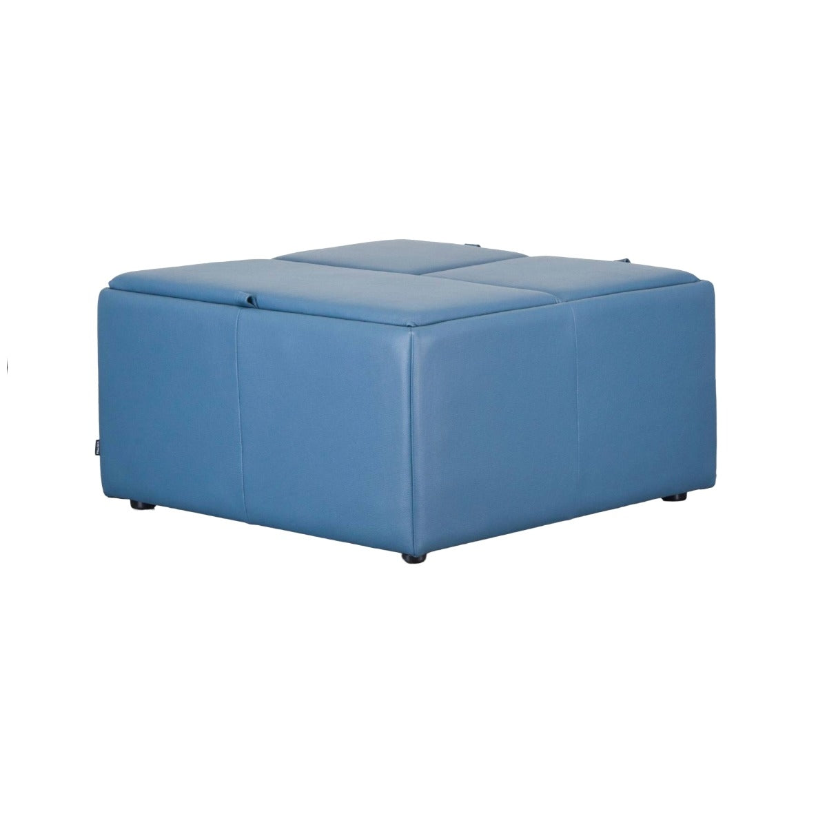 MINGLE SQ MED OTT W/WOOD TOP