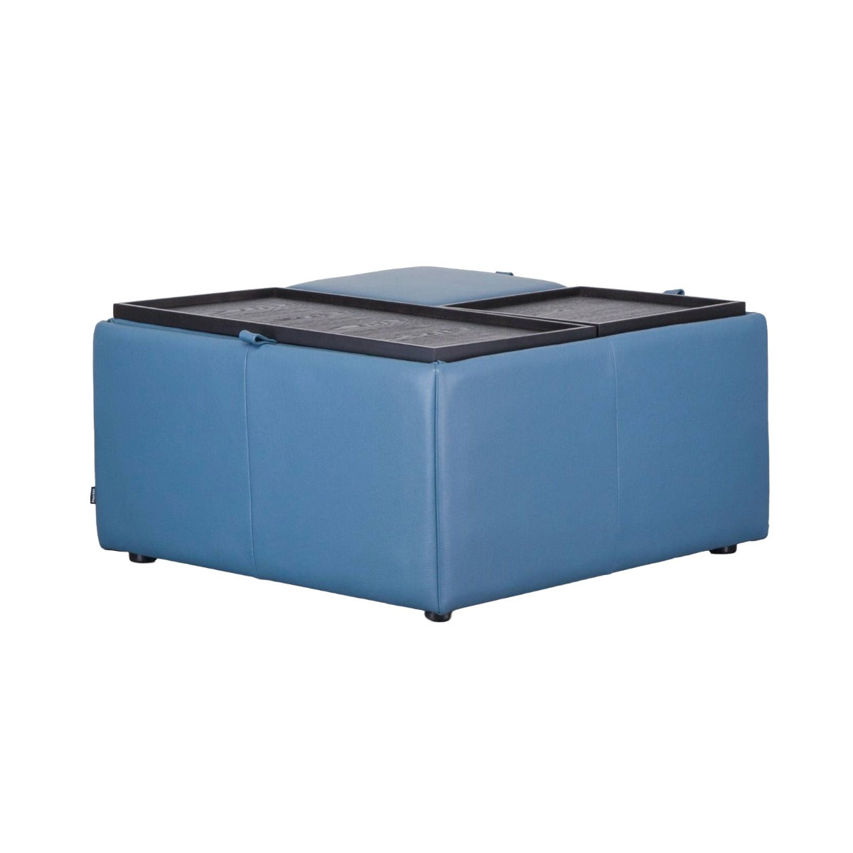 MINGLE SQ MED OTT W/WOOD TOP