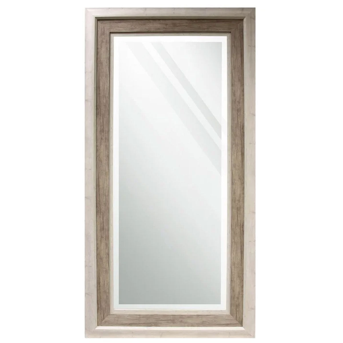Rect 2 Tone Wood Leaner Mirror