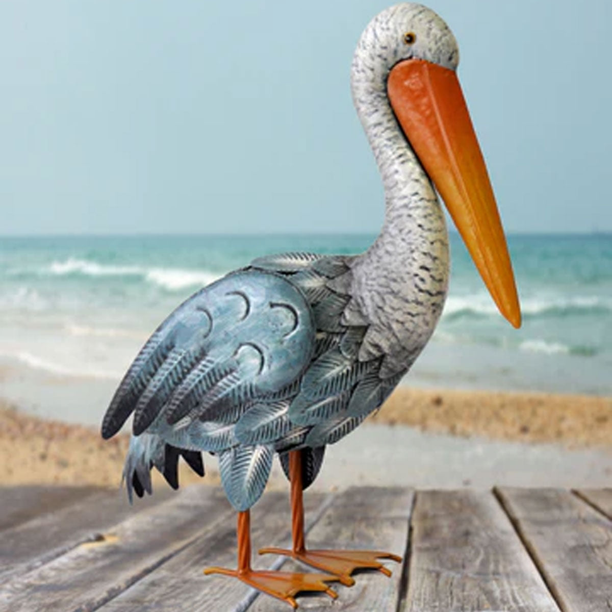 Pelican Metal Statue