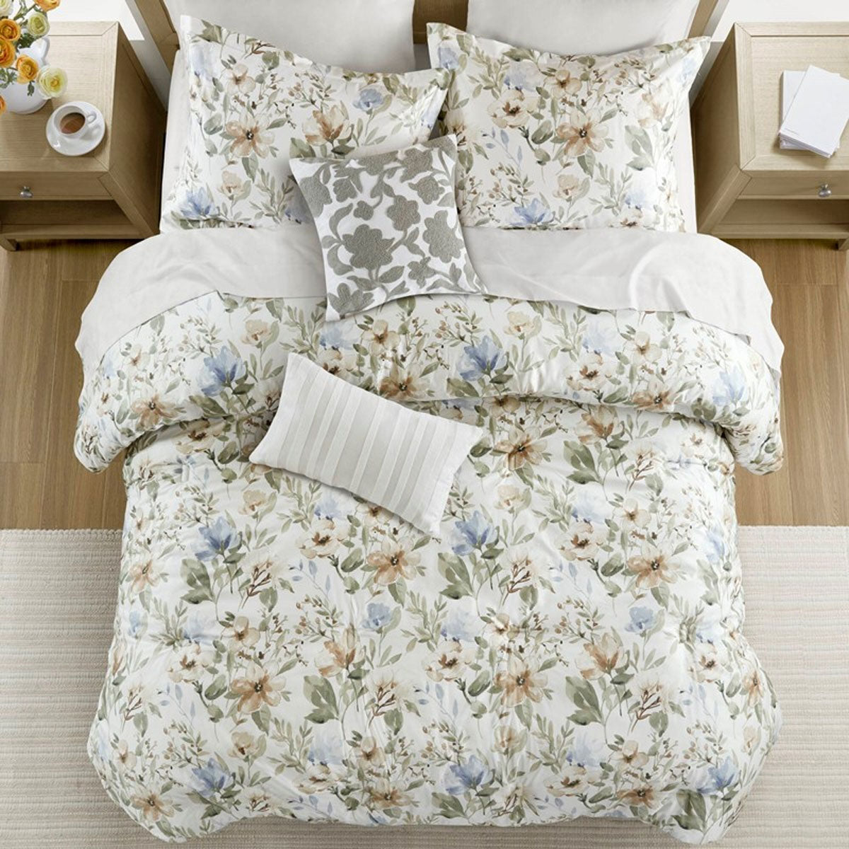 Herbal Floral 6pc Queen Comf St