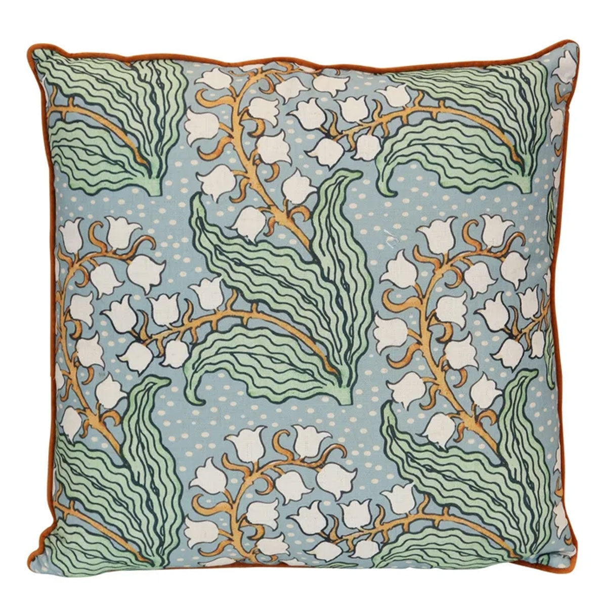 Grn Blue Vntg Floral 22x22 Plw