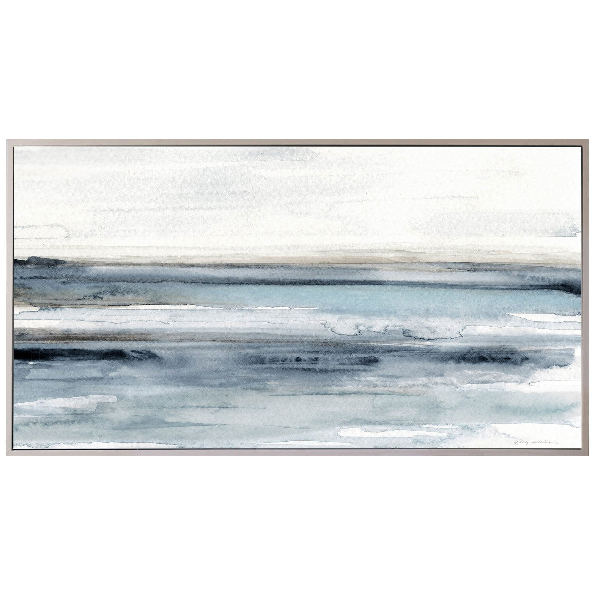 BLUE ABSTRACT CSTL FRAMED ART