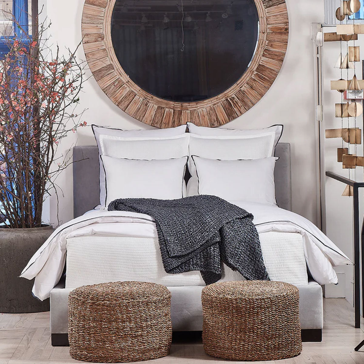 Linea White Queen Coverlet Set