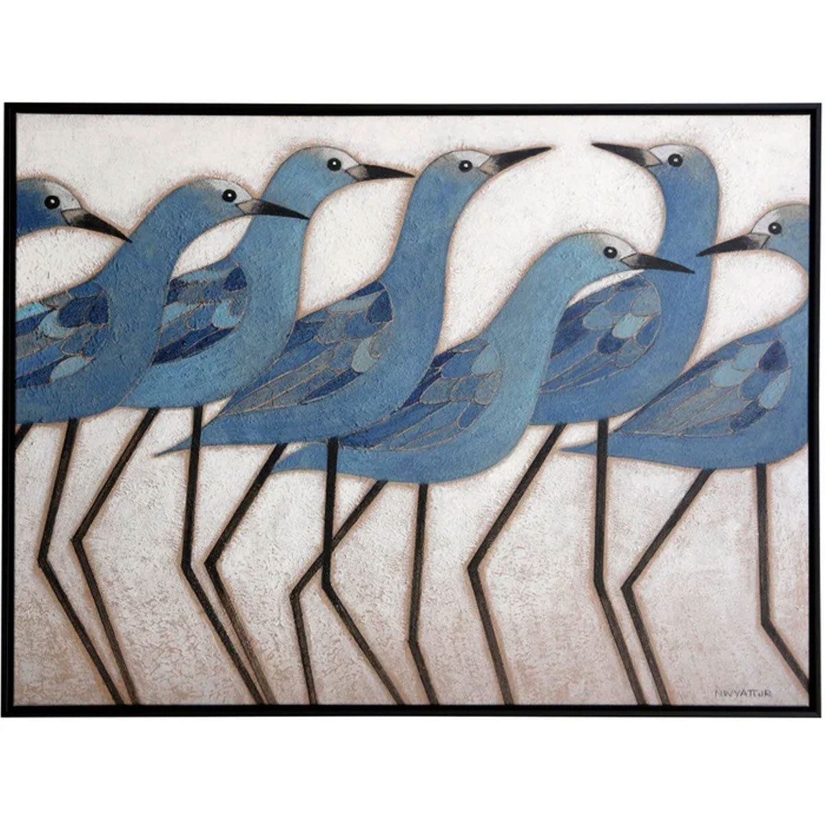 BLUE BIRD WALK CANVAS ART