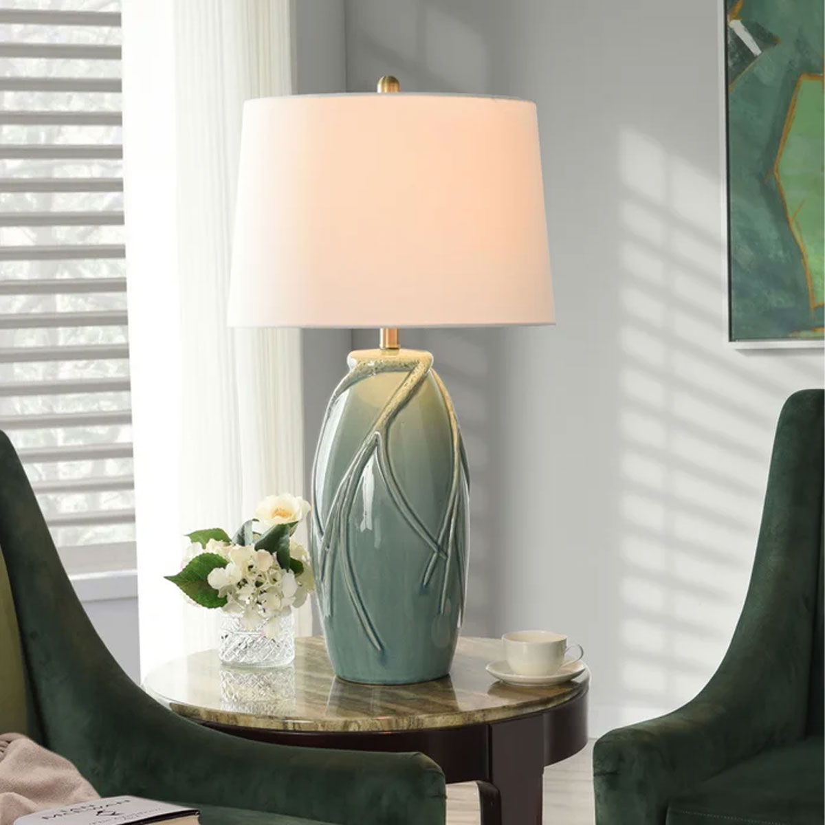 Starlite Sage Cer T Lamp