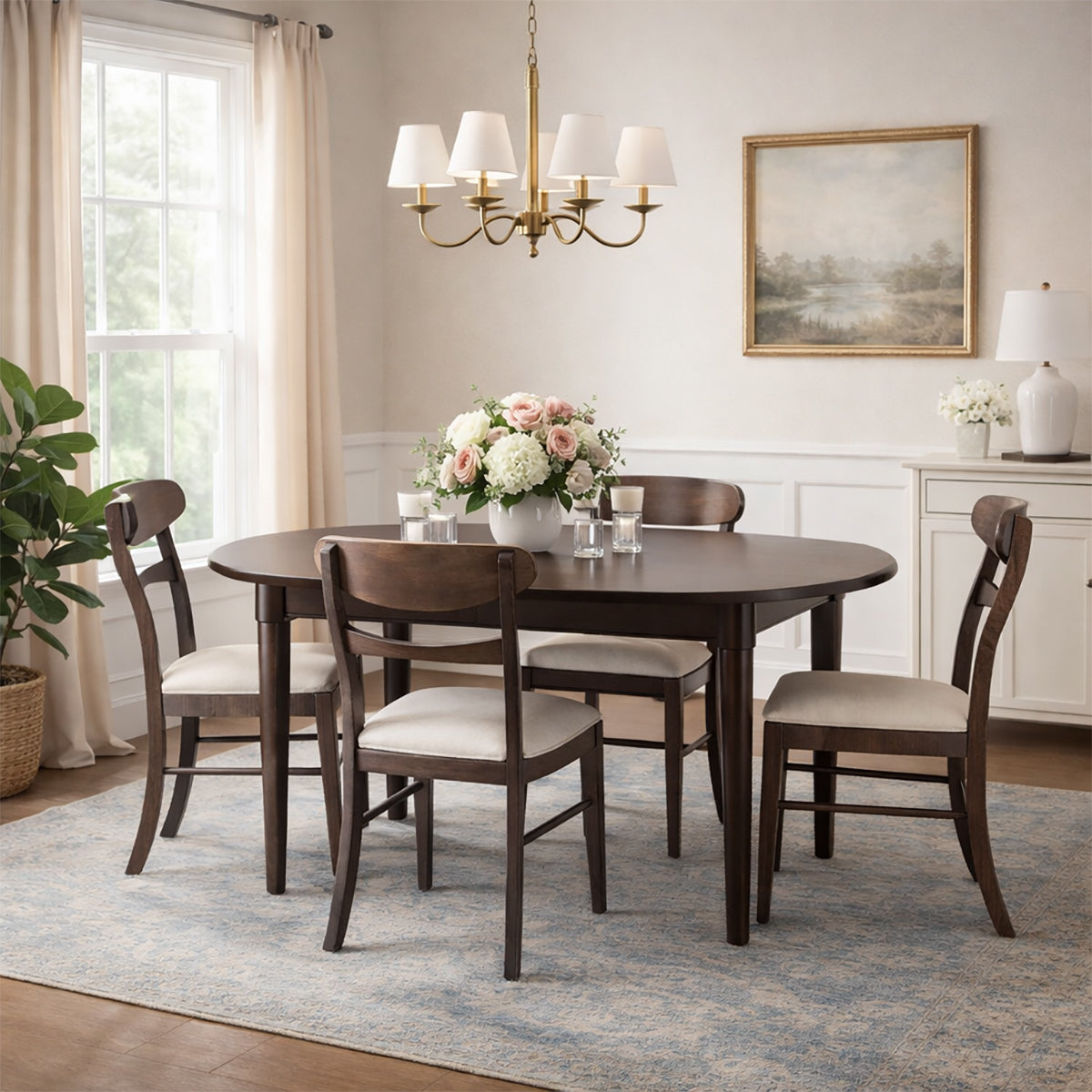 MAPLE OVAL 5PC DIN W/LEAF