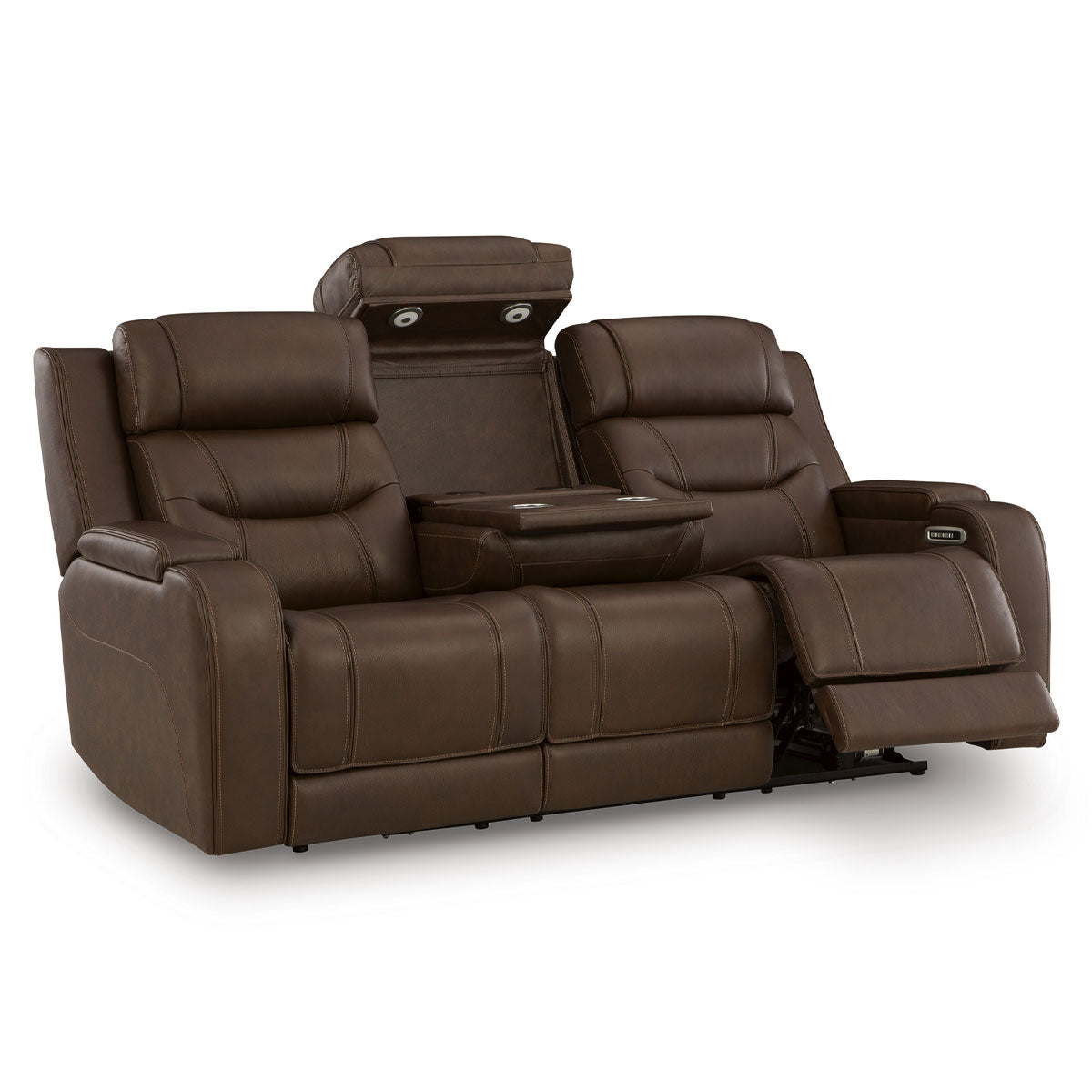 Knightington Sofa With Audio In Brown