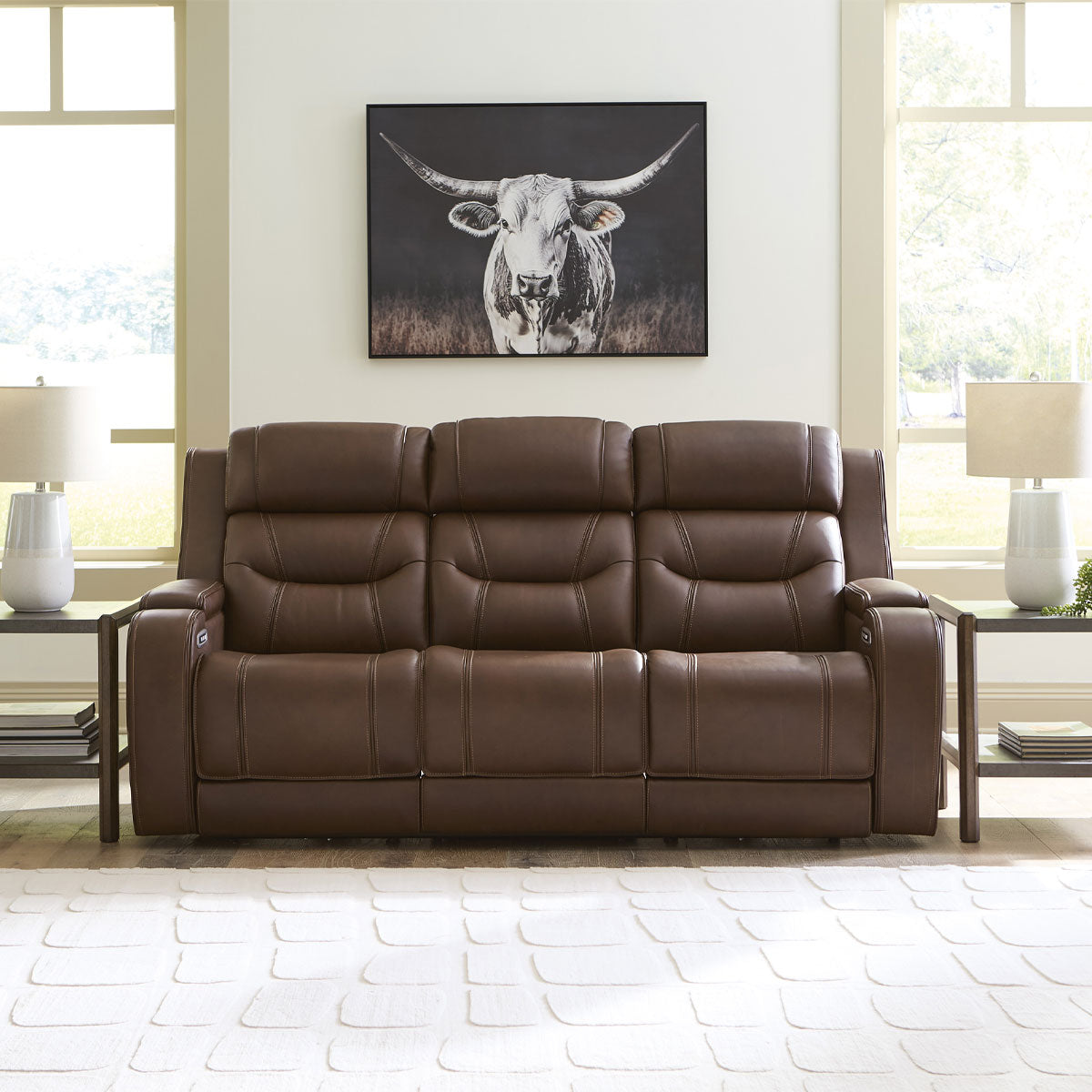 Knightington Sofa With Audio In Brown