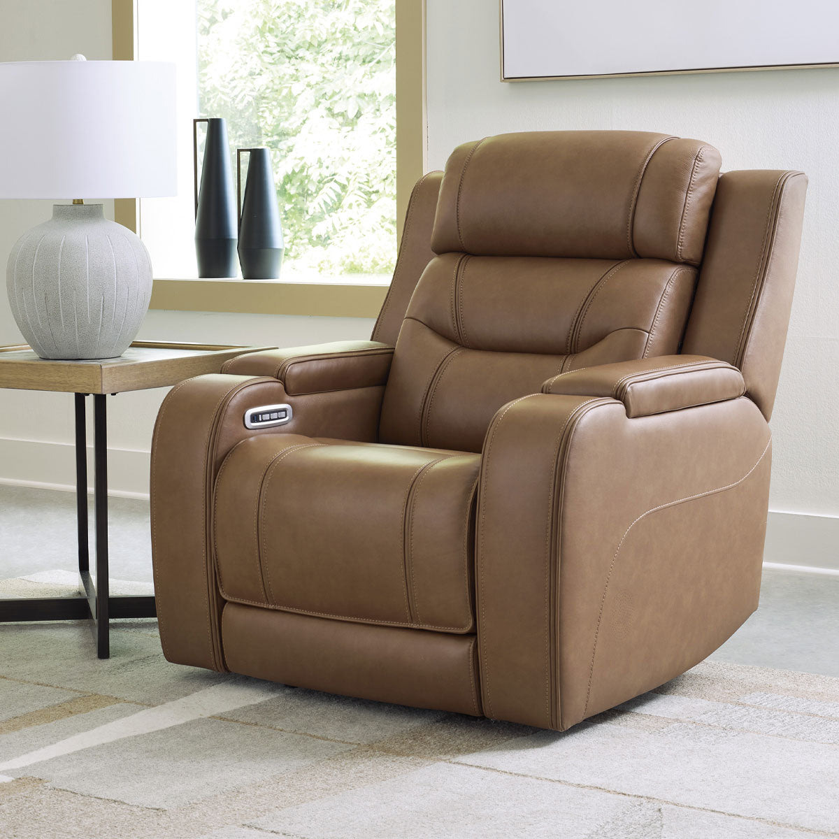 KNIGHTINGTON RECLINER W/ AUDIO IN CARAMEL