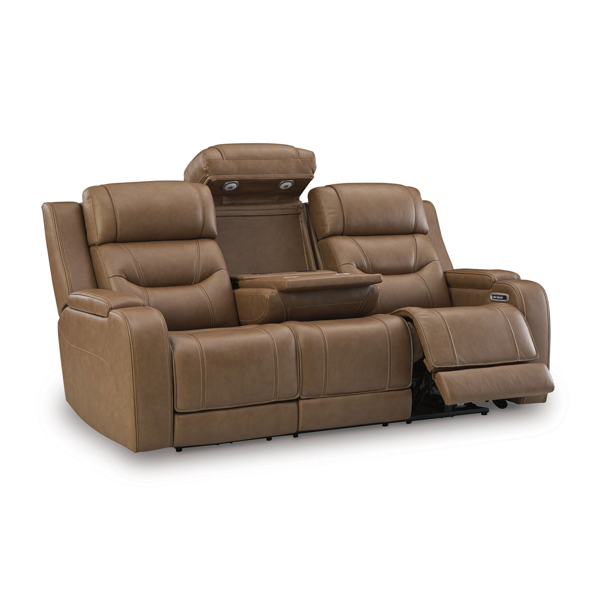 Knightington Sofa With Audio In Caramel