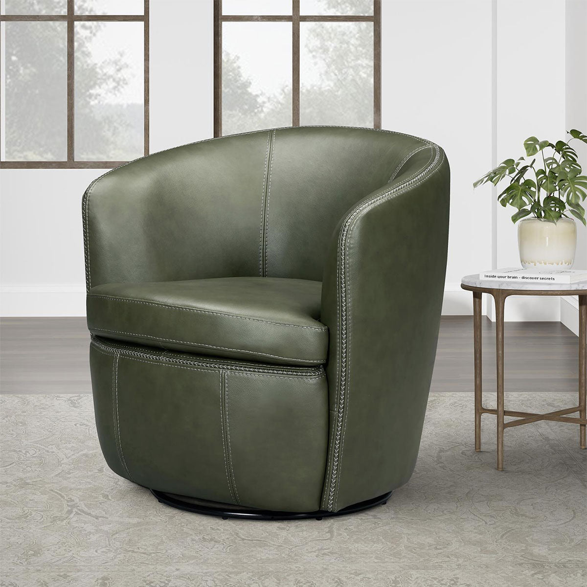 BAROLO LTHR SW CHAIR IN SAGE