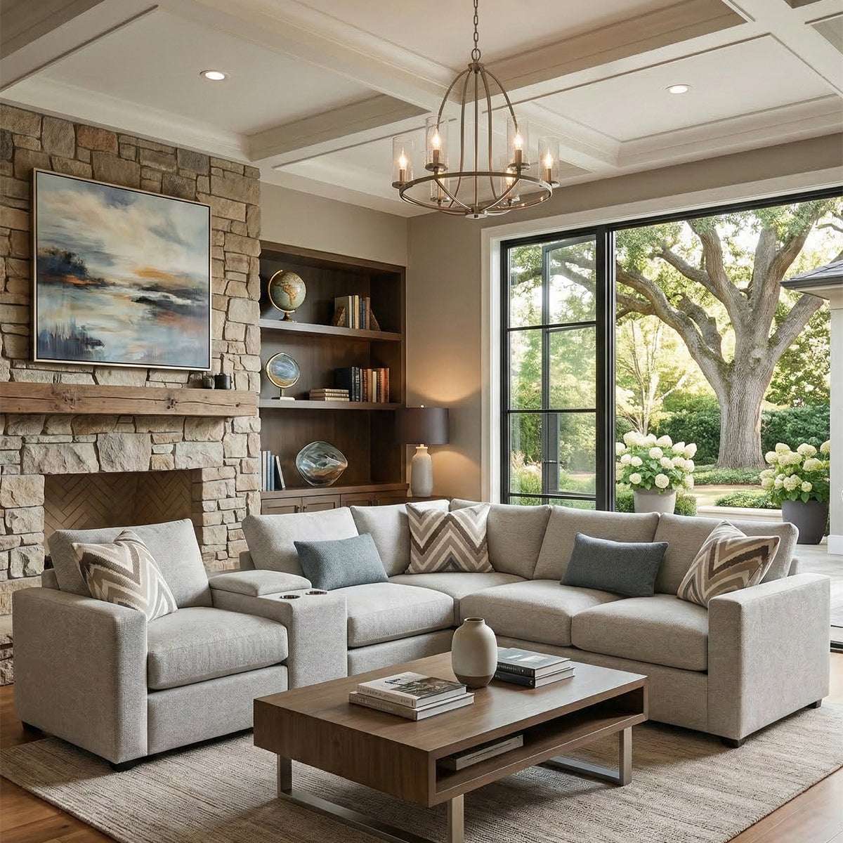 QUEEN ANN 5PC SECTIONAL W/CONS