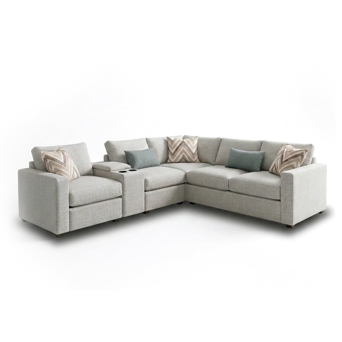 QUEEN ANN 5PC SECTIONAL W/CONS