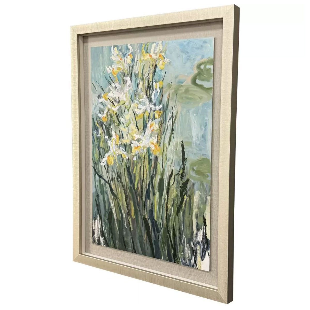 WHITE IRIS FRAMED ART