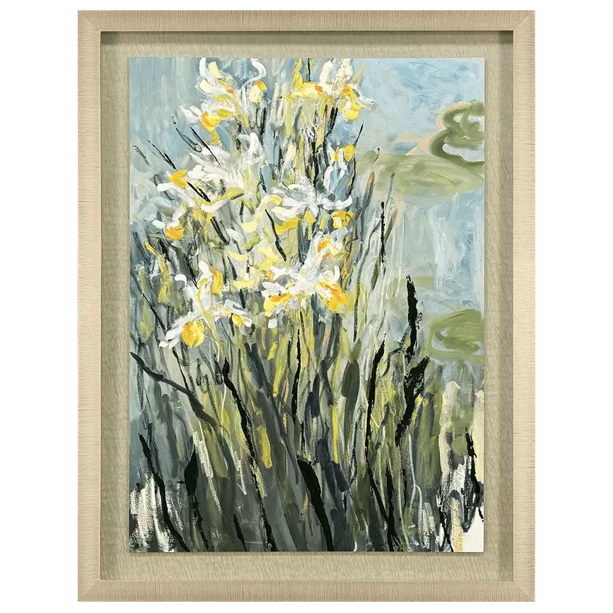 WHITE IRIS FRAMED ART
