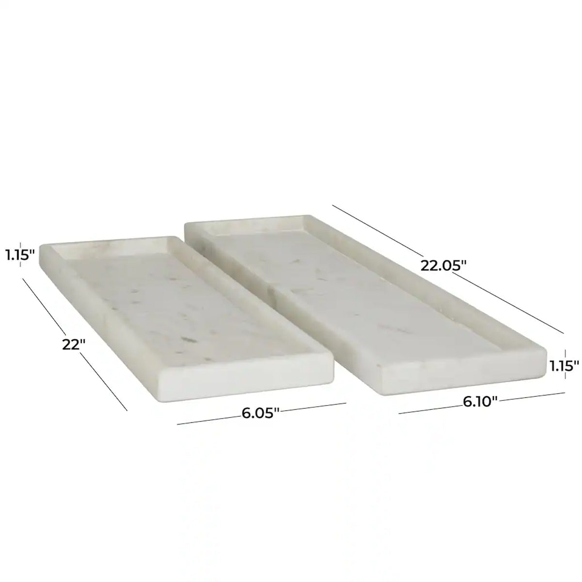 S 2 Rect Marble Trays