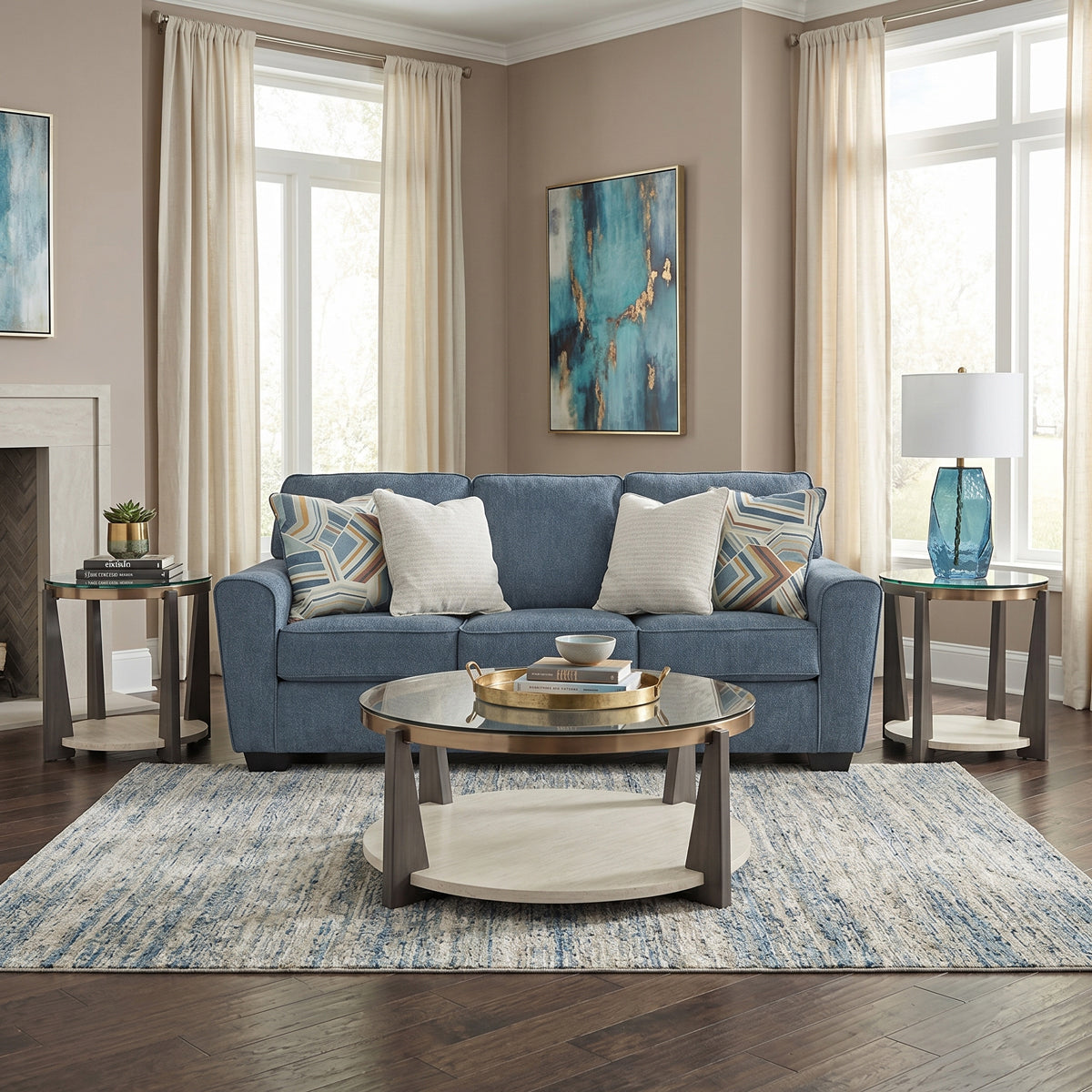 Cashton Blue Sofa