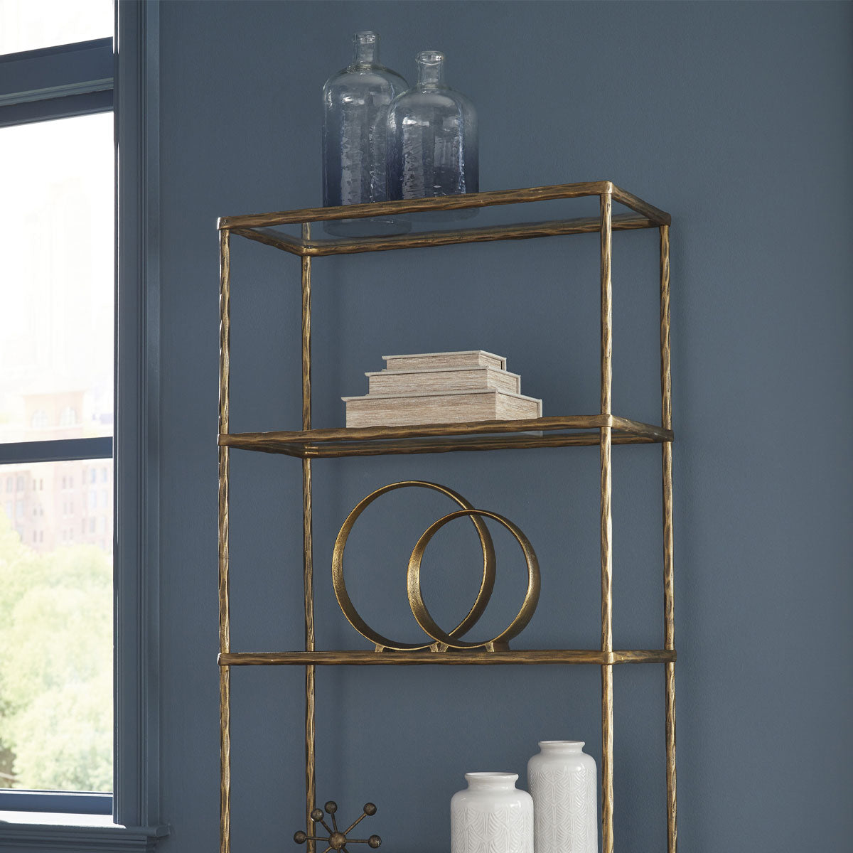 NEW YORK BRASS BOOKCASE