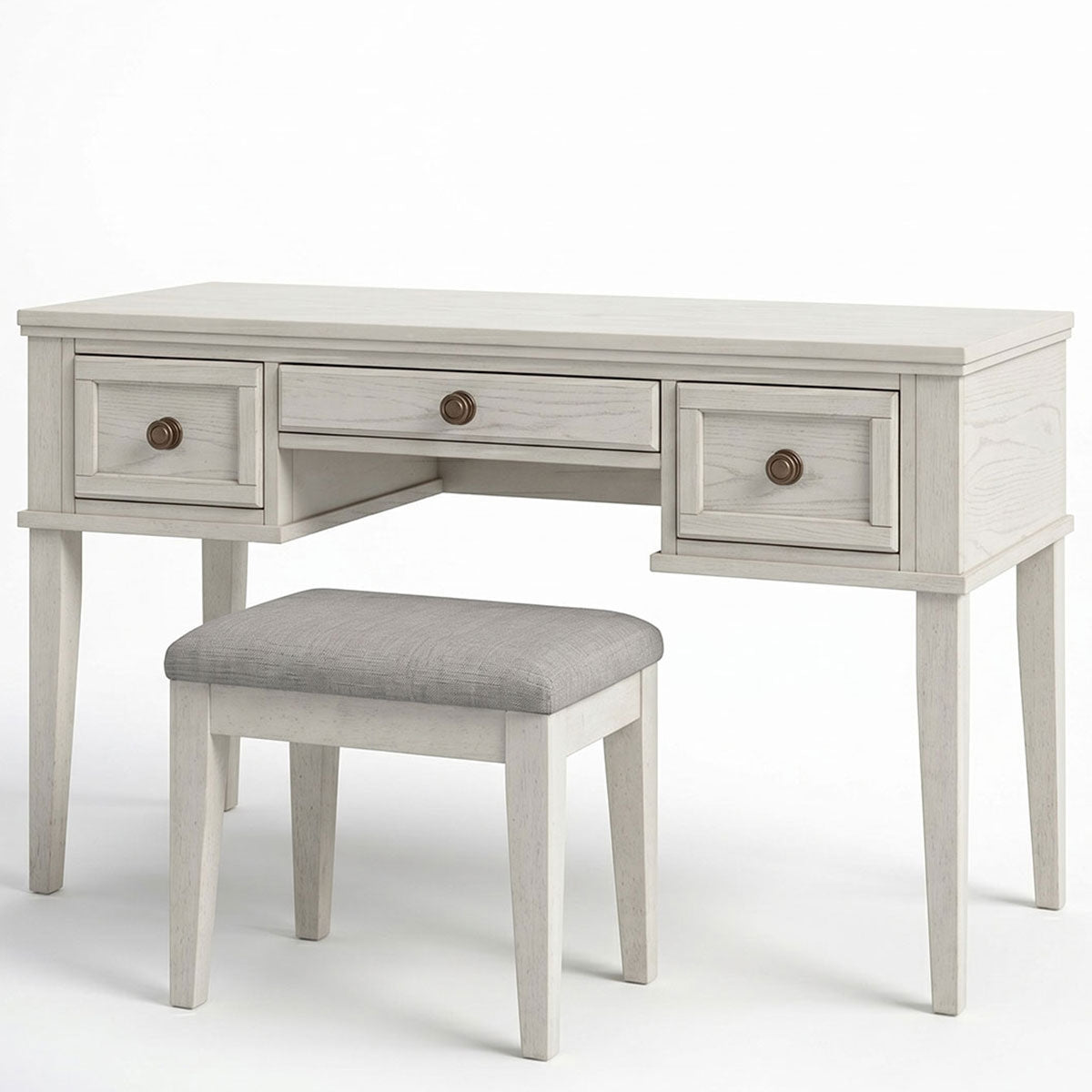 Kenley White Vanity With Stool