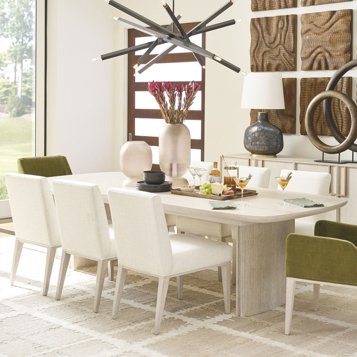 AMADOR DBL PED DINING TABLE