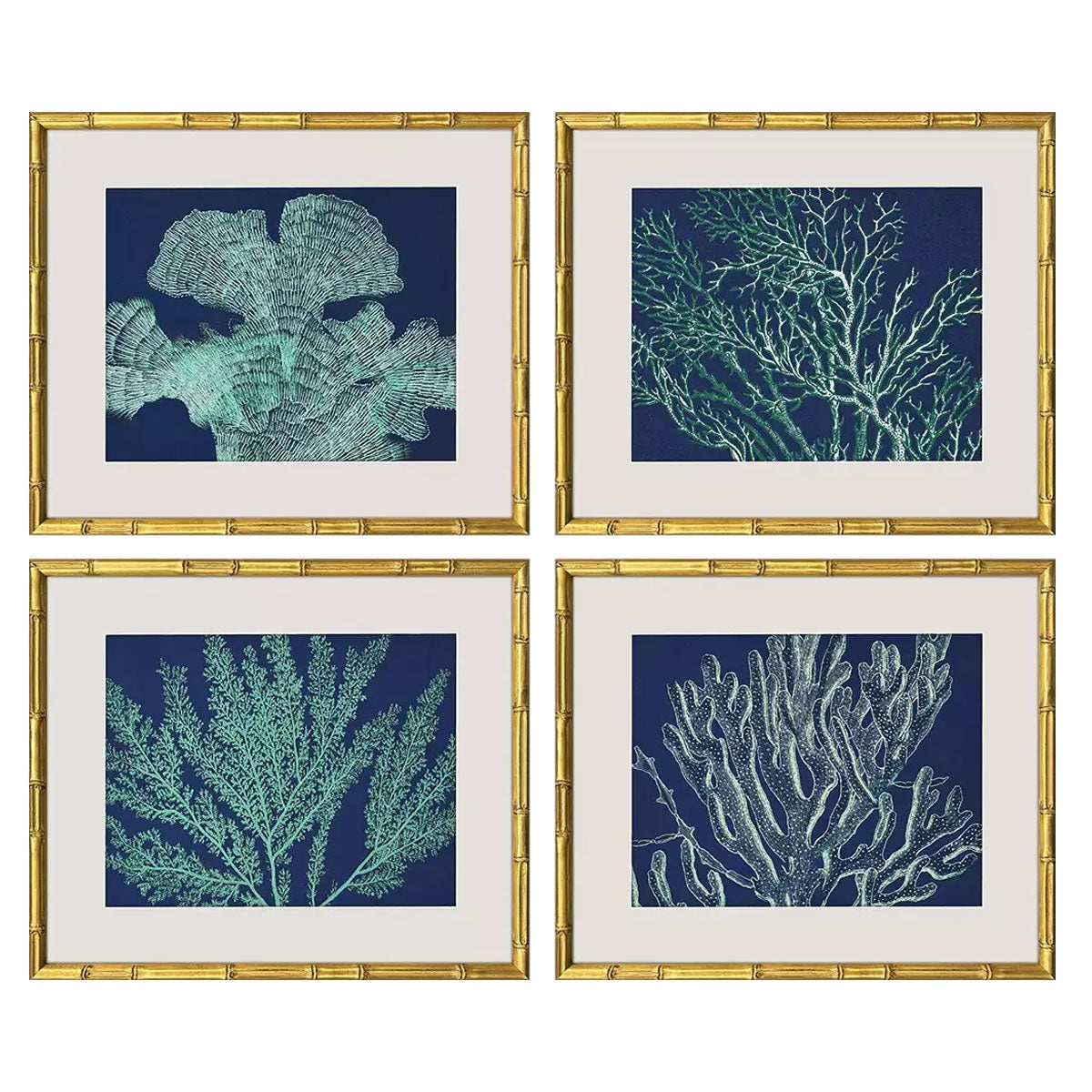S/4 SEA GARDEN BL/GRN PRINTS