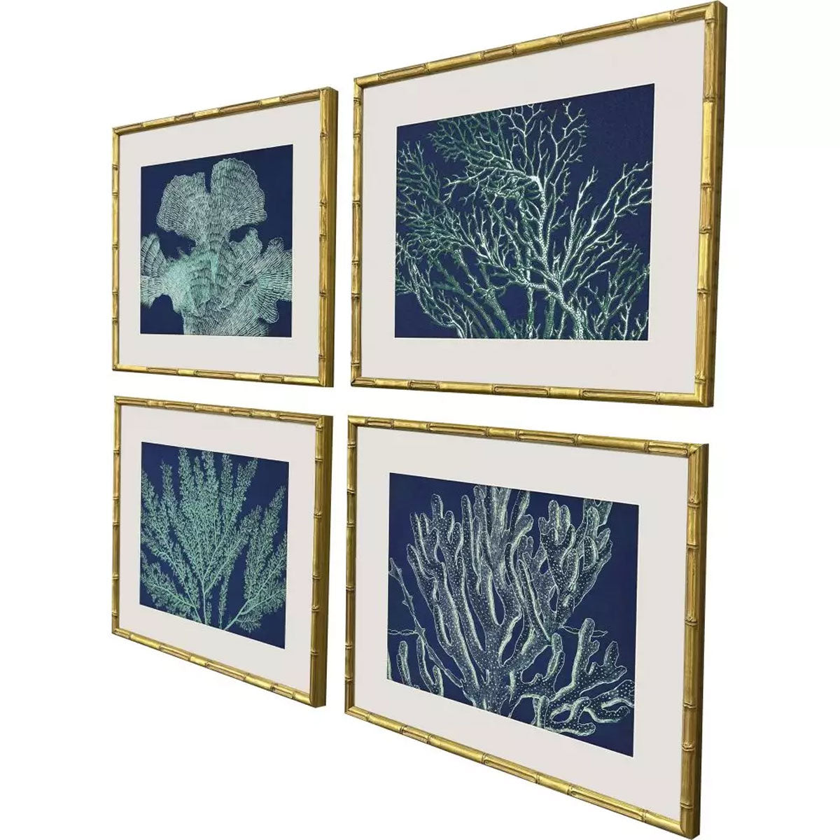 S/4 SEA GARDEN BL/GRN PRINTS