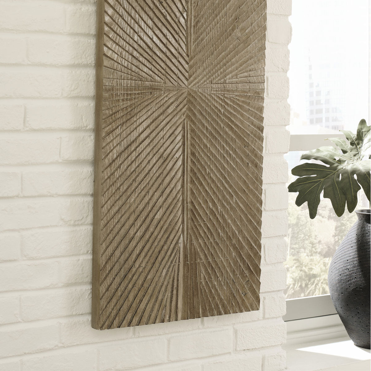 Lenora Dist Brown Wood Wall Art