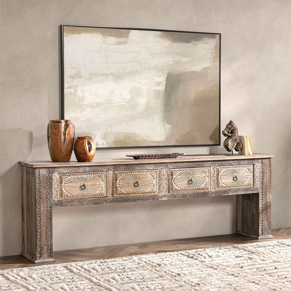 QENA 4DRW CONSOLE TABLE