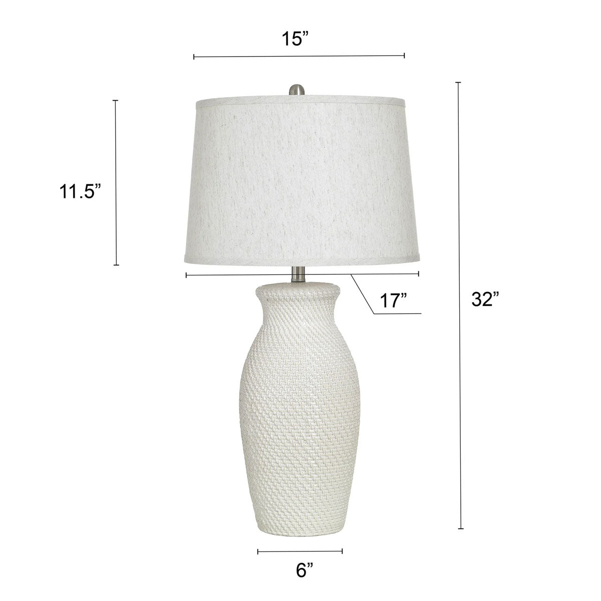 Novac Cream Textured T Lamp