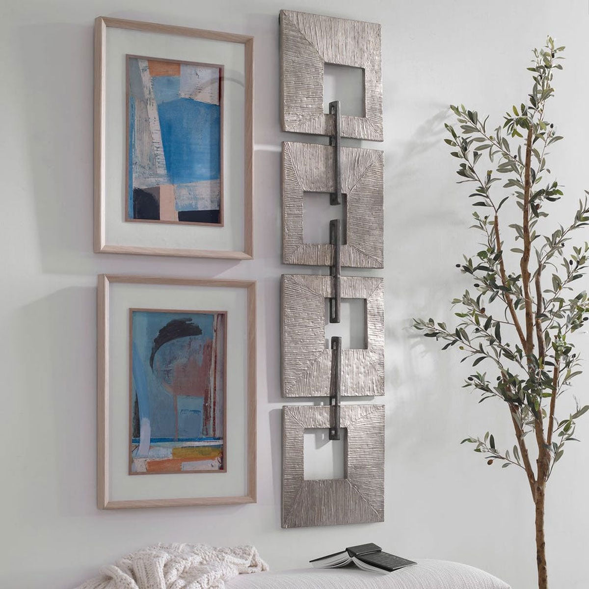 LINKED SQ METAL WALL ART