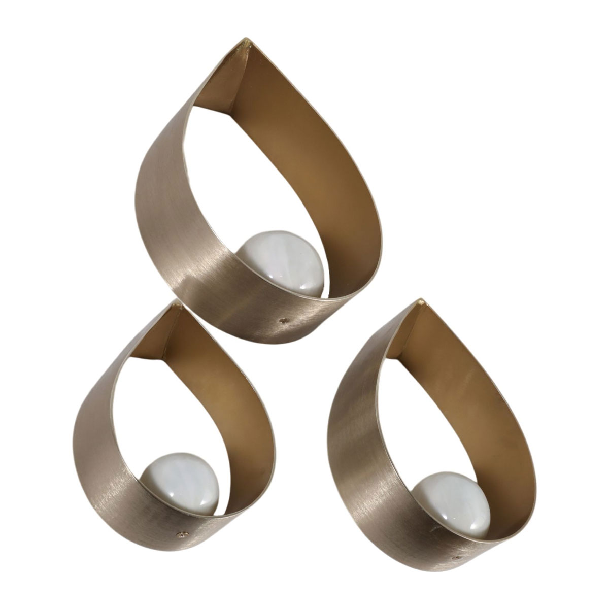 S/3 ROYALTON GOLD TEARDROP ART