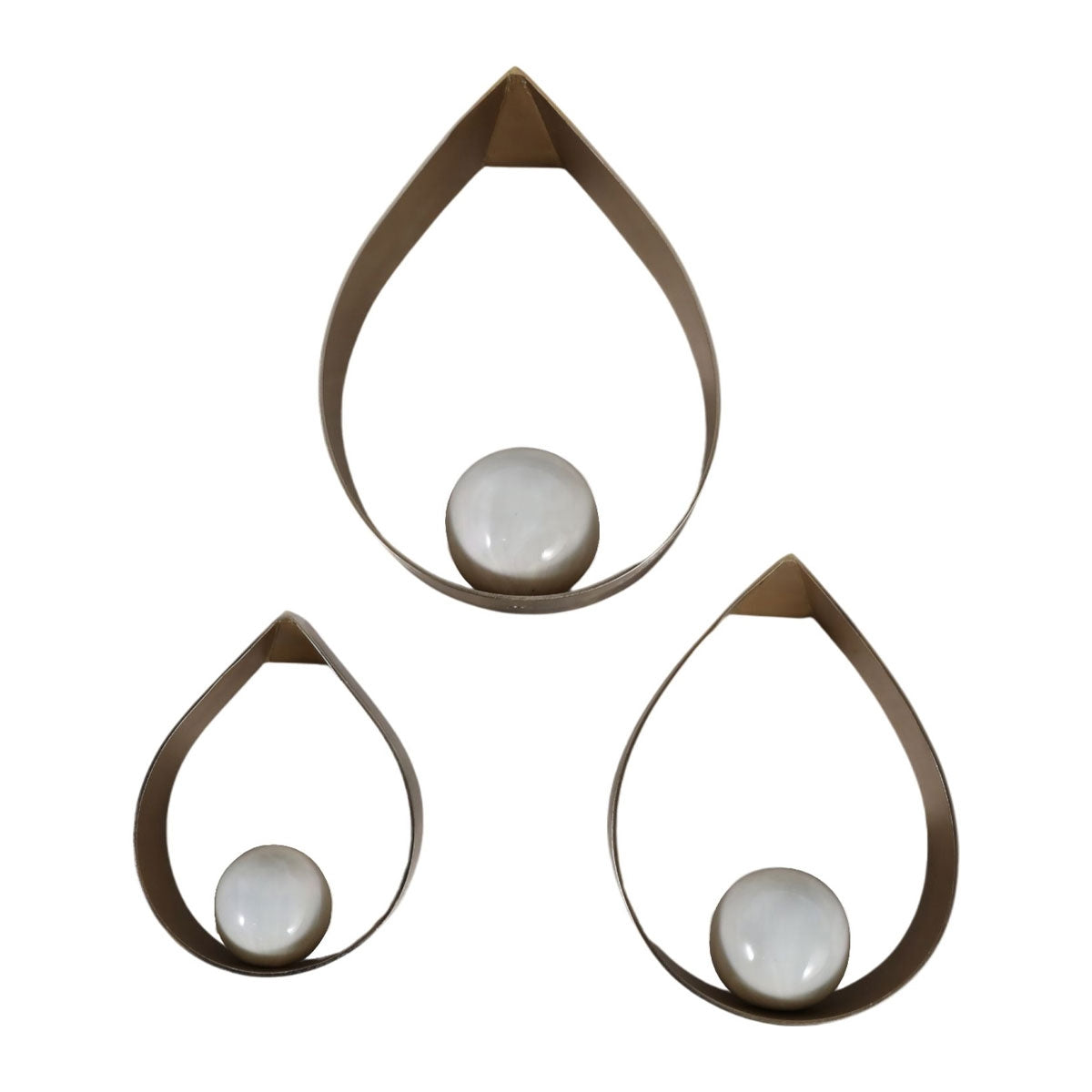 S/3 ROYALTON GOLD TEARDROP ART