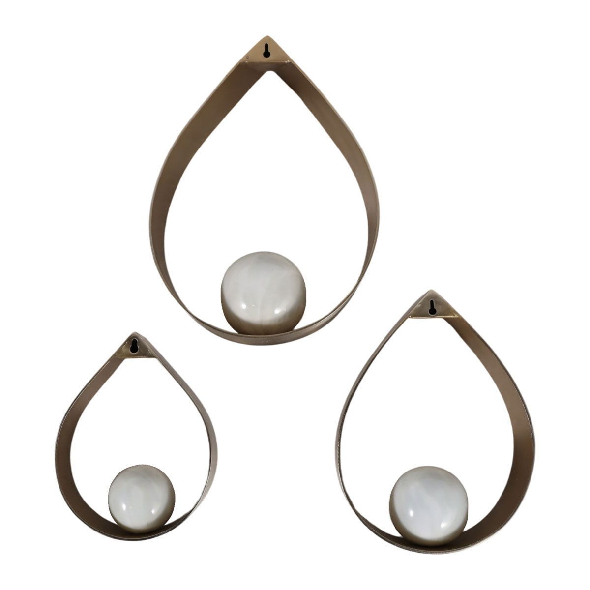 S/3 ROYALTON GOLD TEARDROP ART