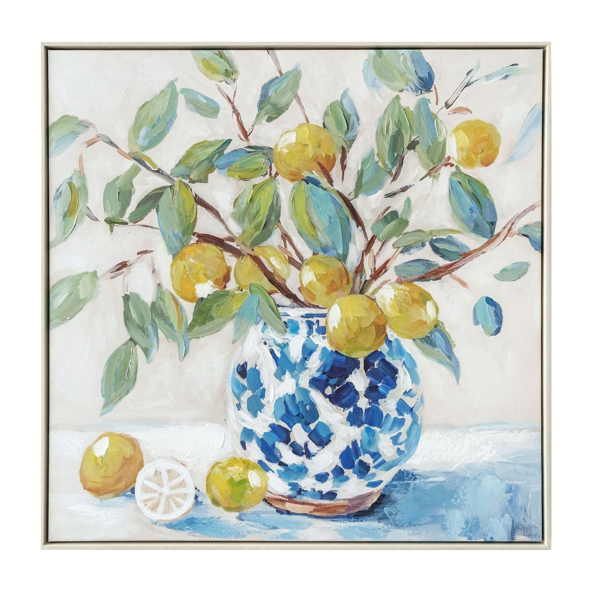 LEMONS IN VASE I CANVAS ART