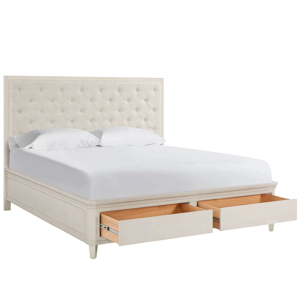 birchaven bed #headboard style_upholstered, bed storage type_end drawers