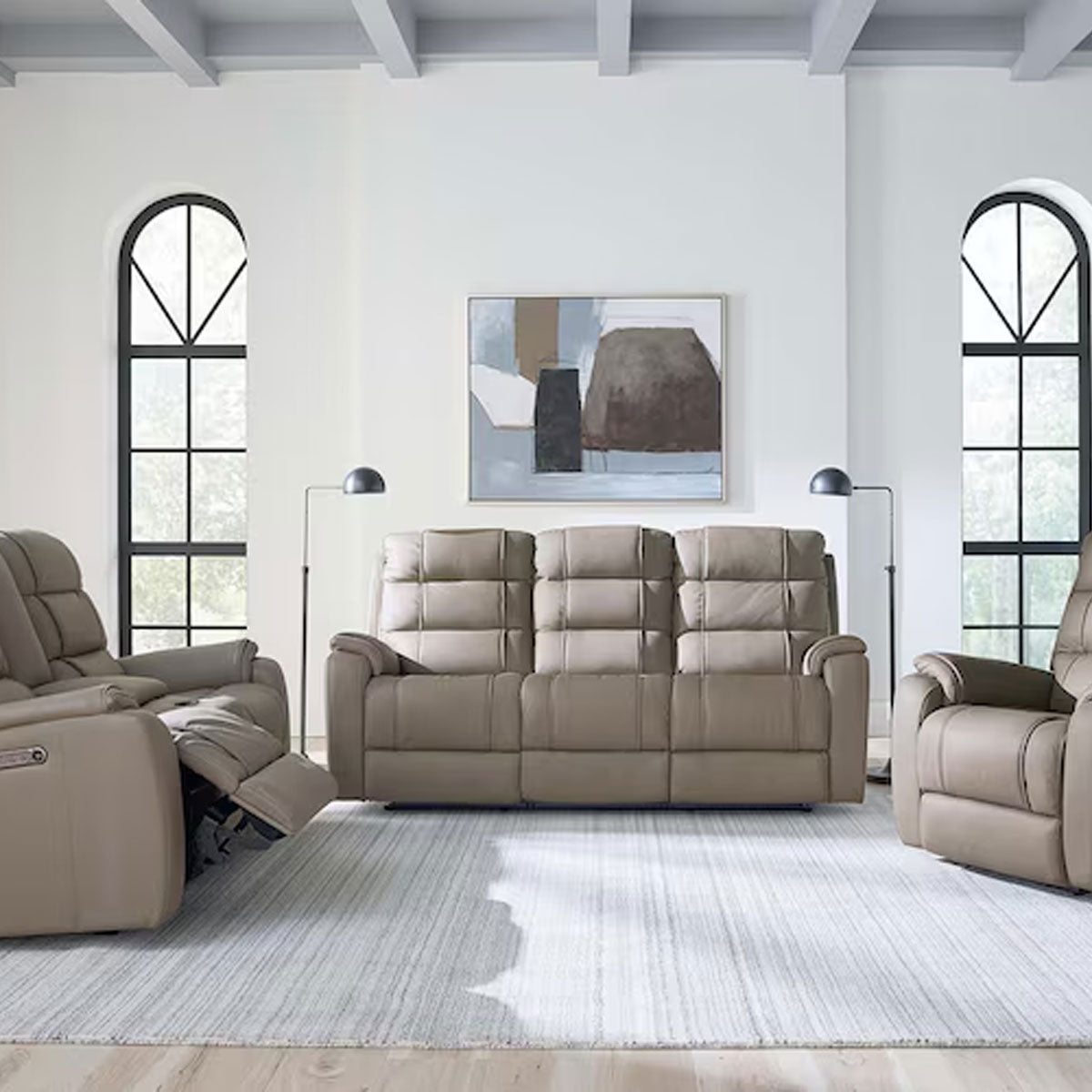 Wendall Dust Sofa With Power Headrest Lumbar Zero Gravity