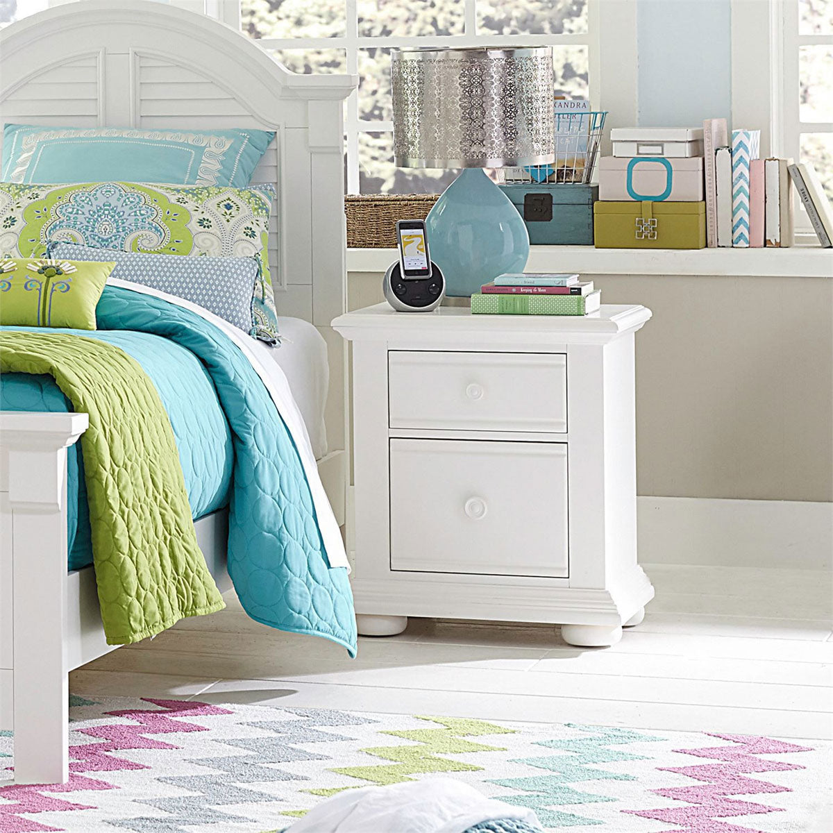 Summer House White 2 Drawer Night