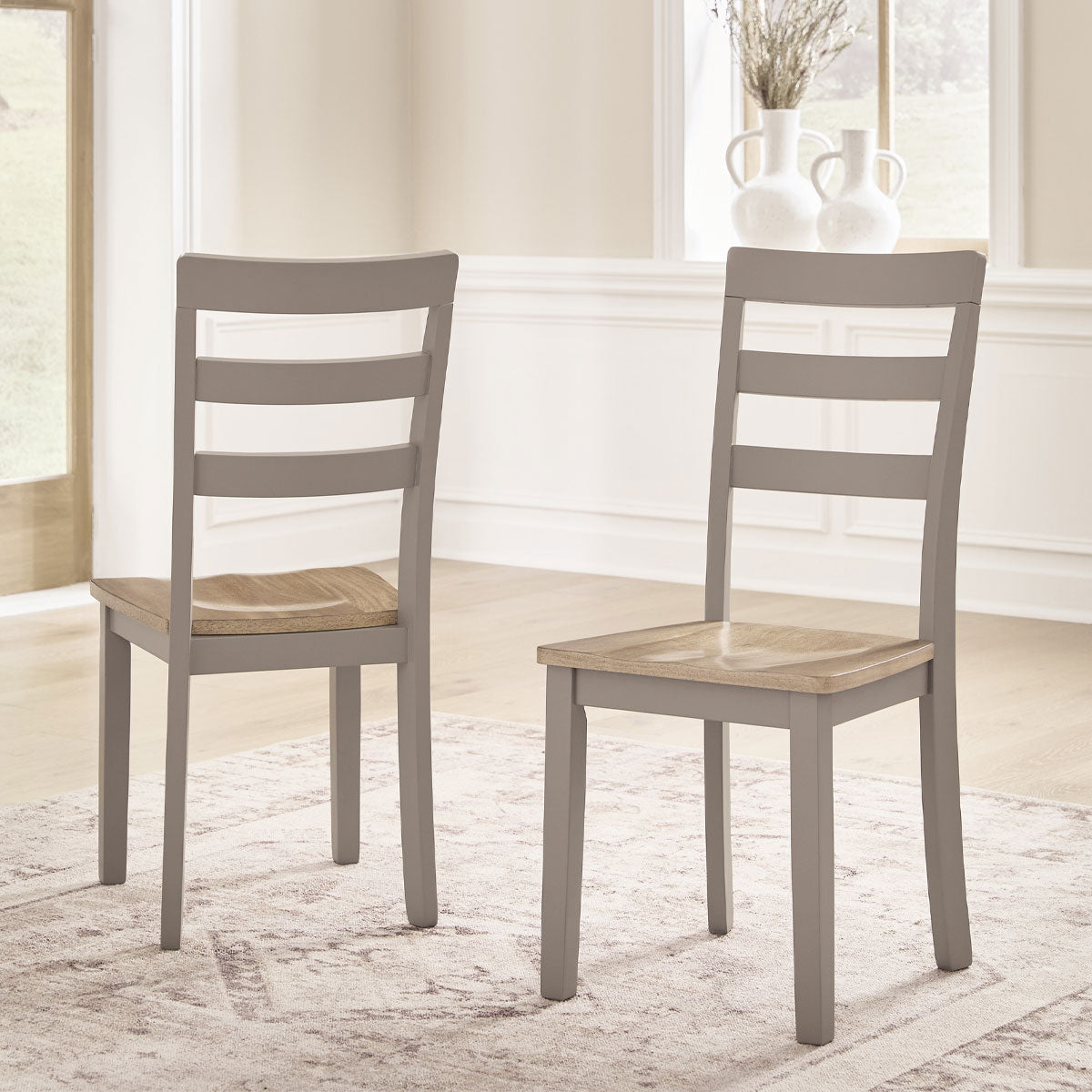HARPERFELD NAT/GREY DIN CHAIR