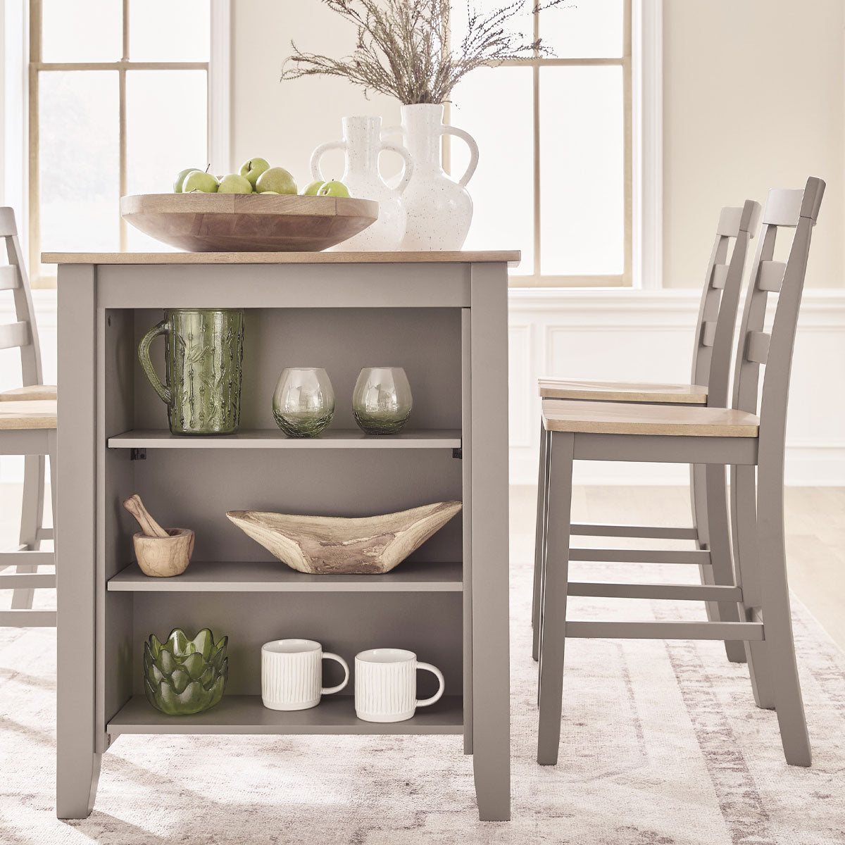 HARPERFELD NAT/GREY CNT TABLE