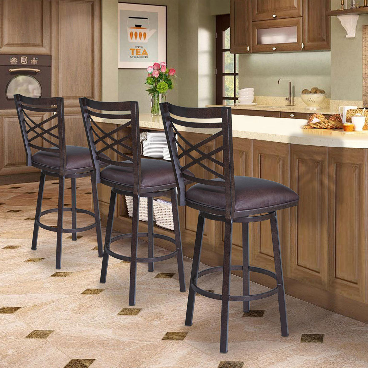 FARGO BROWN/AUBURN BAR STOOL